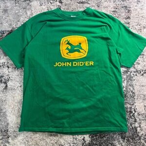 Green John Deer cotton t-shirt Size XL
